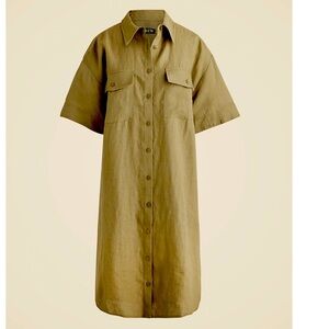 J Crew Petite utility shirt-dress in linen